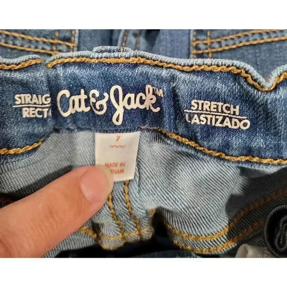 Cat‎ & Jack girls stretch straight jeans size 7 - Picture 3 of 3
